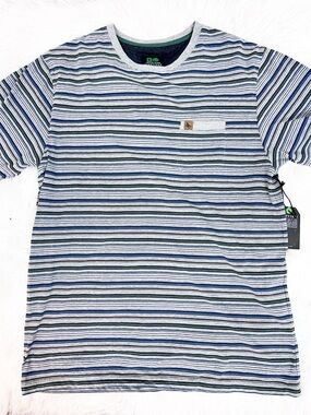 HIPPY TREE BLUE GRAY BROWN STRIPE SHORT SLEEVE T-SHIRT MENS XXL NWT